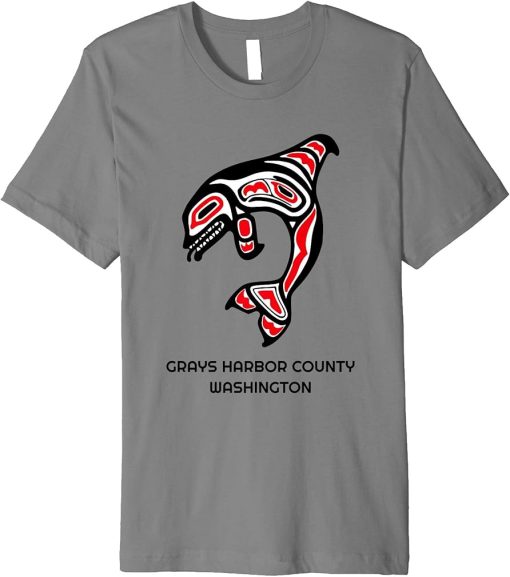 Grays Harbor County WA Native American Indian Orca Whale Art Premium T-Shirt